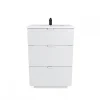 Meuble sous-vasque 3 tiroirs MARBELLA 60 cm + vasque / Blanc