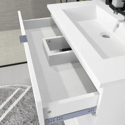 Meuble sous-vasque 3 tiroirs MARBELLA 60 cm + vasque / Blanc