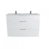 Meuble sous-vasque 3 tiroirs MARBELLA 120 cm + vasque / Blanc