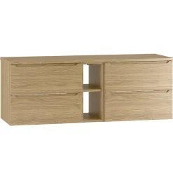 Meuble sous-vasque 140cm 2 niches plan de toilette Viggo Bois