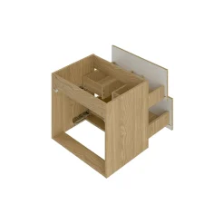 Meuble sous-vasque 140cm 2 niches plan de toilette Viggo Bois