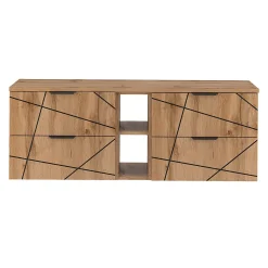 Meuble sous-vasque 140cm 2 niches plan de toilette Teren Bois