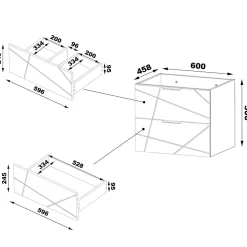 Meuble sous-vasque 140cm 2 niches plan de toilette Teren Bois