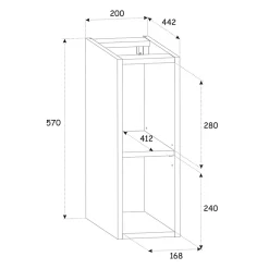 Meuble sous-vasque 140cm 2 niches Adriel Noir et Bois