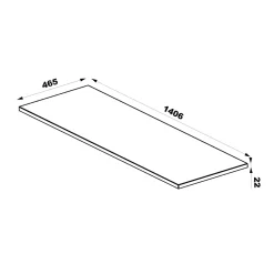 Meuble sous-vasque 140cm 2 niches plan de toilette Tao Bois