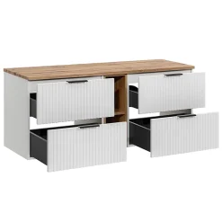 Meuble sous-vasque 140cm 2 niches Adriel Blanc