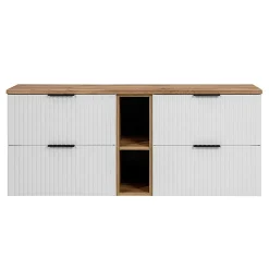 Meuble sous-vasque 140cm 2 niches Adriel Blanc