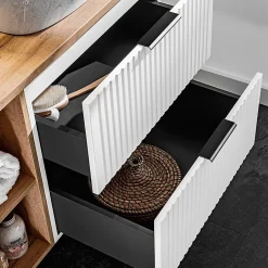 Meuble sous-vasque 140cm 2 niches Adriel Blanc