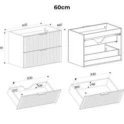 Meuble sous-vasque 140cm 2 niches Adriel Blanc