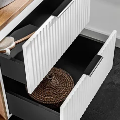 Meuble sous-vasque 80cm 2 niches Adriel Blanc
