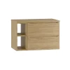 Meuble sous-vasque 80cm 2 niches plan de toilette Viggo Bois