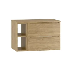 Meuble sous-vasque 80cm 2 niches plan de toilette Viggo Bois
