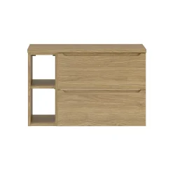Meuble sous-vasque 80cm 2 niches plan de toilette Viggo Bois