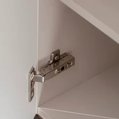 Meuble sous-vasque 160cm 4 portes panier à linge Manoa Cachemire et Bois