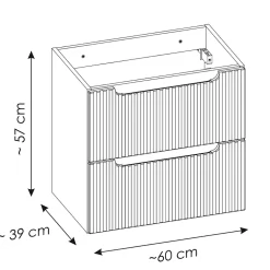 Meuble sous-vasque 140cm 4 tiroirs 2 niches Riva Noir et Bois