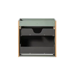 Meuble sous-vasque 140cm 4 tiroirs 2 niches Jade Vert et Bois