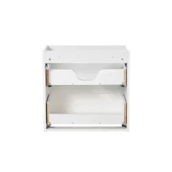 Meuble sous-vasque 140cm 4 tiroirs 2 niches Riva Blanc et Bois