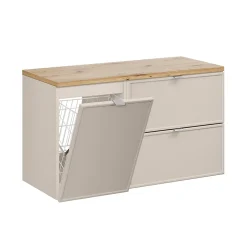 Meuble sous-vasque 100cm panier à linge Alba Cachemire