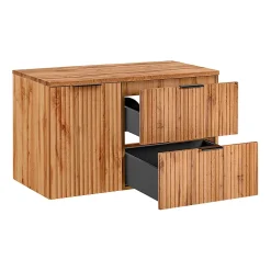 Meuble sous-vasque 100cm panier à linge Adriel Bois