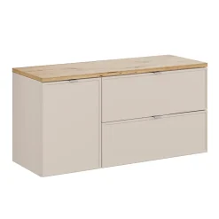 Meuble sous-vasque 120cm panier à linge Alba Cachemire