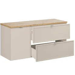 Meuble sous-vasque 120cm panier à linge Alba Cachemire