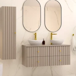 Meuble sous-vasque 120cm plan de toilette Izae Cachemire