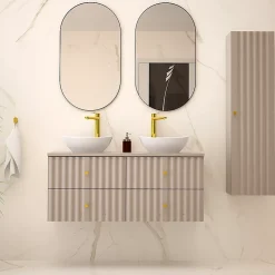 Meuble sous-vasque 120cm plan de toilette Izae Cachemire