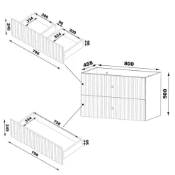 Meuble sous-vasque 120cm plan de toilette Izae Cachemire