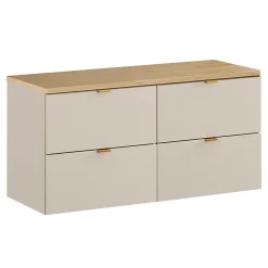 Meuble sous-vasque 120cm plan de toilette Azel Cachemire et Bois