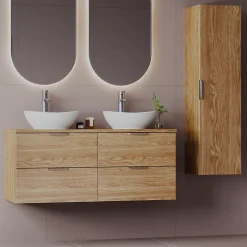 Meuble sous-vasque 120cm plan de toilette Astrid Bois