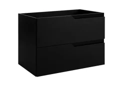 Meuble sous-vasque mural pour salle de bain, noir, 80 x 57 x 46 cm, sans plateau