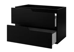 Meuble sous-vasque mural pour salle de bain, noir, 80 x 57 x 46 cm, sans plateau