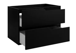 Meuble sous-vasque mural pour salle de bain, noir, 80 x 57 x 46 cm, sans plateau
