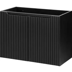 Meuble sous-vasque NEWPORT avec lavabo 80 x 57 x 39 cm noir rainuré en.casa