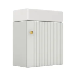 Meuble Sous-Vasque Suspendu avec Vasque - Meuble Salle de Bain Compact, MDF, 46x26x56 cm - Blanc