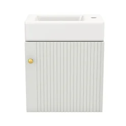 Meuble Sous-Vasque Suspendu avec Vasque - Meuble Salle de Bain Compact, MDF, 46x26x56 cm - Blanc