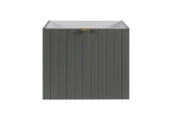 Meuble sous-vasque suspendu HARMO 50 cm Façade rainuré vert semi-mat