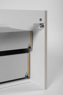 Meuble sous-vasque suspendu HARMO 50 cm Façade rainuré cachemire semi-mat