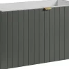 Meuble sous-vasque suspendu HARMO 80 cm Façade rainuré vert semi-mat