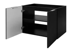 Meuble suspendu sous lavabo avec 2 portes FLOW NOIR 80 cm