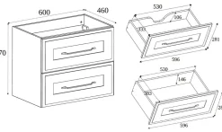 Meuble suspendu sous lavabo CLASSIC blanc 60 cm