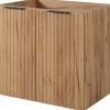 Meuble suspendu sous lavabo avec 2 portes FLOW CHÊNE 60 cm