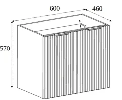 Meuble suspendu sous lavabo avec 2 portes FLOW NOIR 60 cm