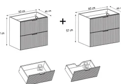 Meuble suspendu sous lavabo FLOW chêne 120 cm
