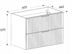 Meuble suspendu sous lavabo FLOW chêne 60 cm