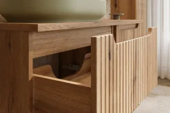 Meuble suspendu sous vasque 50 cm avec plan et 2 tiroirs NOVA chêne Coast Evoke