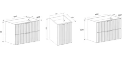 Meuble suspendu sous vasque avec panier à linge ADEL BLANC 160 cm