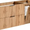 Meuble suspendu sous vasque avec panier à linge ADEL CHÊNE 120 cm