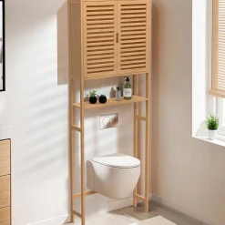 Meuble étagère dessus WC placard bambou BEA
