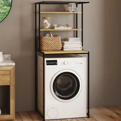 Meuble étagères de rangement dessus machine à laver DETROIT design industriel